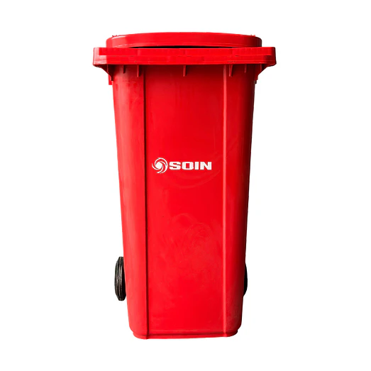 Contenedor de Basura Rojo 240L con Ruedas Soin 5