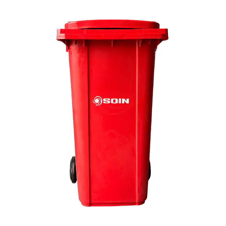 Contenedor de Basura Rojo 240L con Ruedas Soin 5