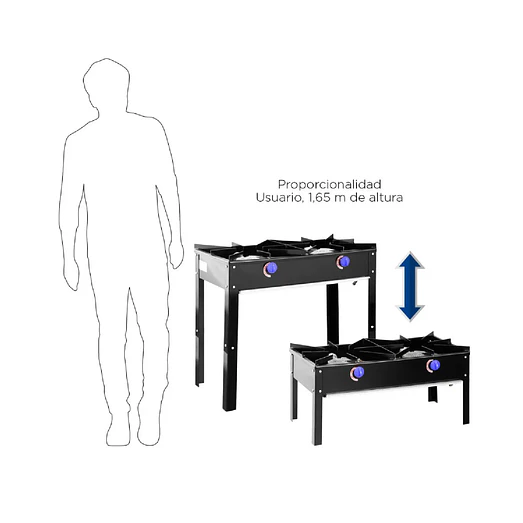 ANAFE INDUSTRIAL 2 PLATOS A GAS ECO  2