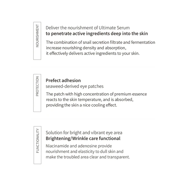 Snail Bee Ultimate Hydrogel Eye Patch (Vitalidad / Elasticidad)