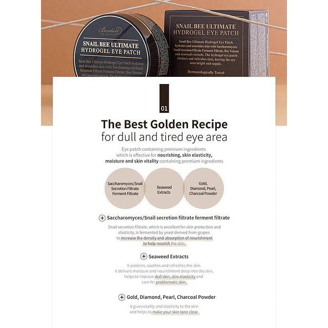 Snail Bee Ultimate Hydrogel Eye Patch (Vitalidad / Elasticidad)