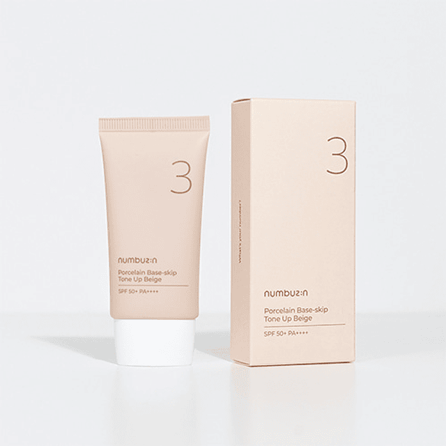 No.3 Porcelain Base-skip Tone Up Beige SPF 50+ PA++++ (Protector solar + Primer)