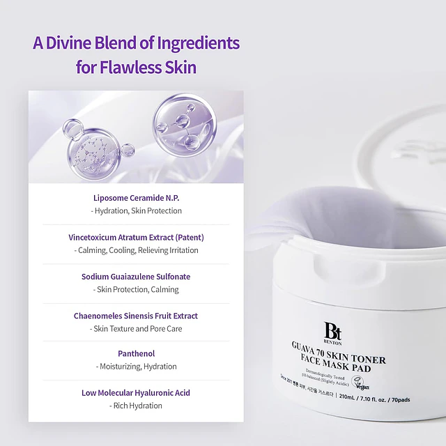 Guava 70 Skin Toner Face Mask Pad (Calman / Revitalizan)