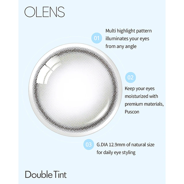 Lentes Double Tint Gray ( Minji / NewJeans ) 1 Day (Diarios 10pcs)  Efecto Natural 