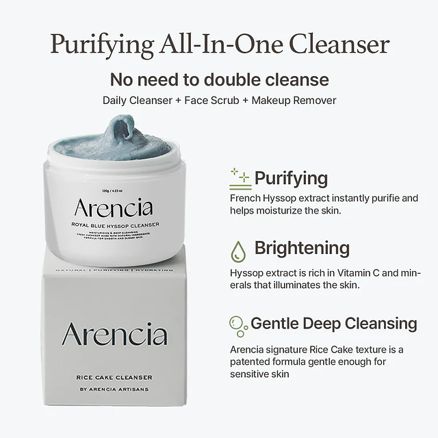Fresh Blue Hyssop Rice Mochi Cleanser
