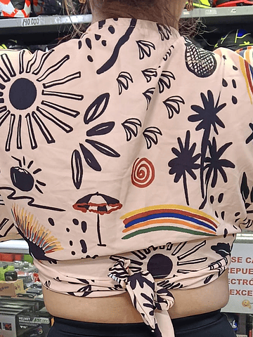 BLUSA CROPPED KIMONO TUCANES