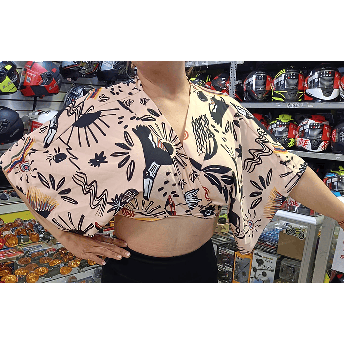 BLUSA CROPPED KIMONO TUCANES 1