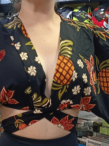 BLUSA CROPPED KIMONO PIÑAS