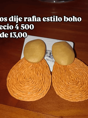 AROS RAFIA BOHO NARANJA