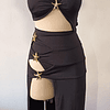 VESTIDO NEGRO BRASILEÑO  ESTRELLA MODELO CUT OUT CON ABERTURAS  1