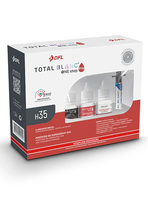 KIT FRASCOS BLANQUEAMIENTO DENTAL AL 35% DFL TOTAL BLANC ONE STEP DROP - 18 APLICACIONES