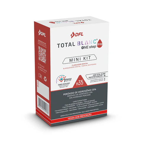 MINI KIT FRASCOS BLANQUEAMIENTO DENTAL AL 35% DFL TOTAL BLANC ONE STEP DROP - 7 PACIENTES