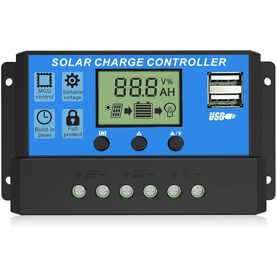 30A 20A 10A Solar Panel Controller 12V/24V Battery Charge