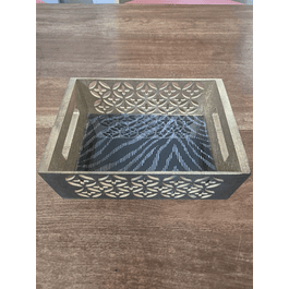 Bandejita calada lados negra Animal Print