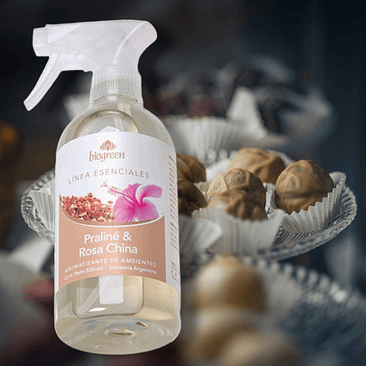Aromatizante de ambientes 500mL: Praliné y Rosa China (incluye gatillo) 1