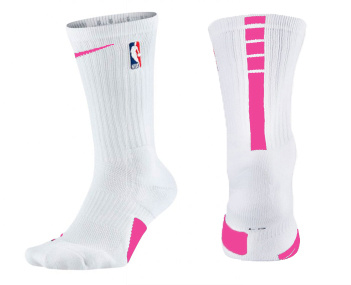 Calcetín Nike Elite NBA  Blanco/Rosado