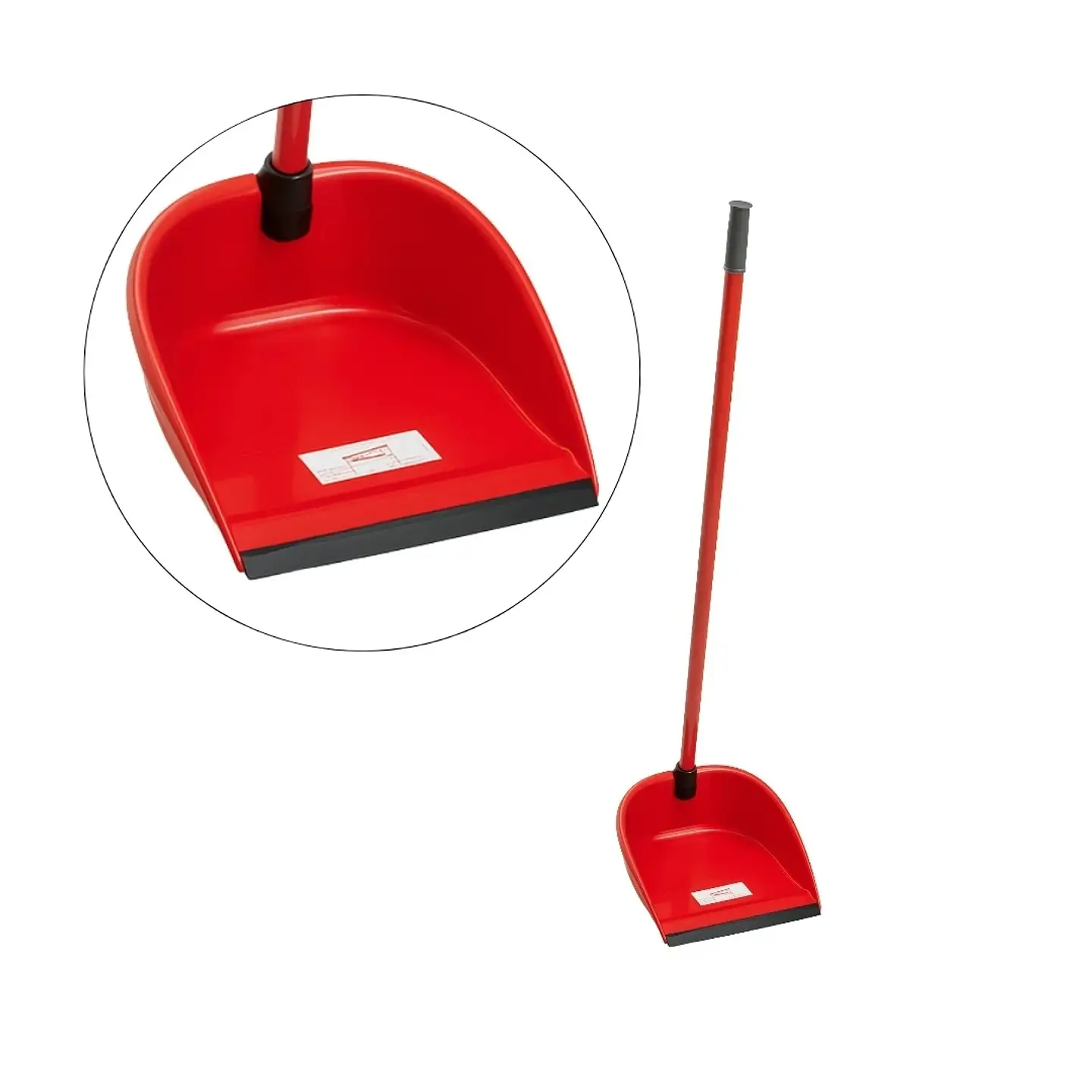 PALA PARA BASURA PLASTICA ROJA CON BANDA ADHERENTE 1
