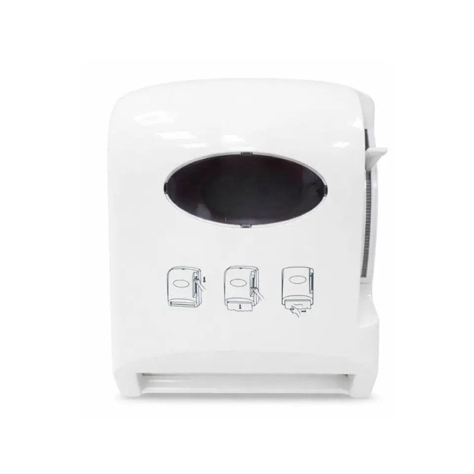 DISPENSADOR DE TOALLA DE PAPEL CON PALANCA BLANCO 1