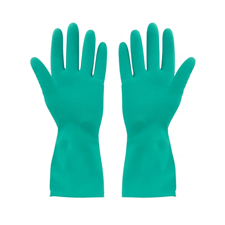 GUANTE INDUSTRIAL DE NITRILO HEAVY DUTY TALLA S VERDE 1