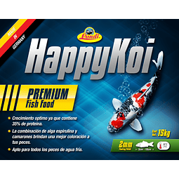 Happy Koi, 2mm Saco de 15kg, formato criador 