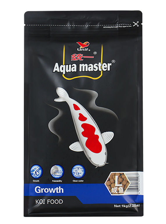 Aqua Master, Alimento Premium Koi Crecimiento L 1kg (7,3-7,7mm)