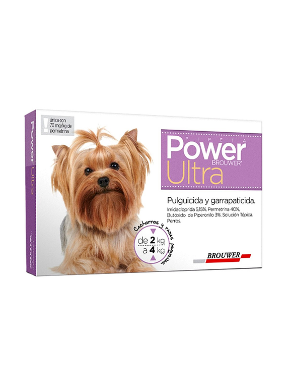 Power Ultra 2 A 4 Kg Pipeta Perro Anti Pulgas Garrapatas
