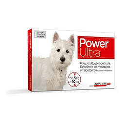 Power Ultra 5 A 10 Kg Pipeta Perro Anti Pulgas Garrapatas