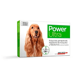Power Ultra 11 A 20 Kg Pipeta Perro Anti Pulgas Garrapatas
