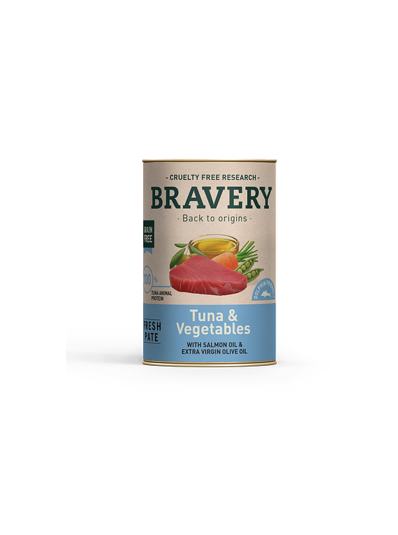 BRAVERY TUNA AND VEGETABLES ADULT DOG WET FOOD 290 GR