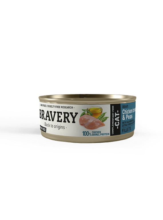 BRAVERY CHICKEN AND PEAS ADULT CAT WET FOOD 70 GR
