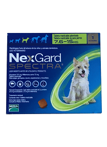 NexGard Spectra, Antiparasitario interno y Externo Perros de 7,6 a 15 Kg