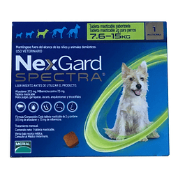 NexGard Spectra, Antiparasitario interno y Externo Perros de 7,6 a 15 Kg