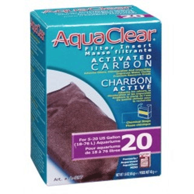 Repuesto Carbon Activado Filtro Mochila Aquaclear 20