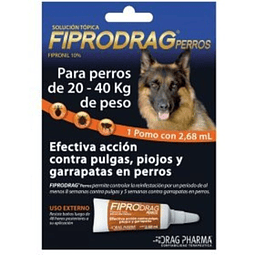 FiproDrag Perro 20 a 40 kg Pipeta Pulgas Garrapatas