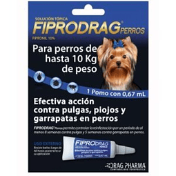 FiproDrag Perro hasta 10 kg Pipeta Pulgas Garrapatas