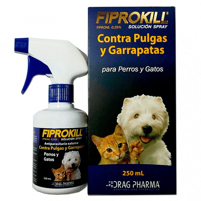 FiproKill Spray 250ml Contra Pulgas Garrapatas