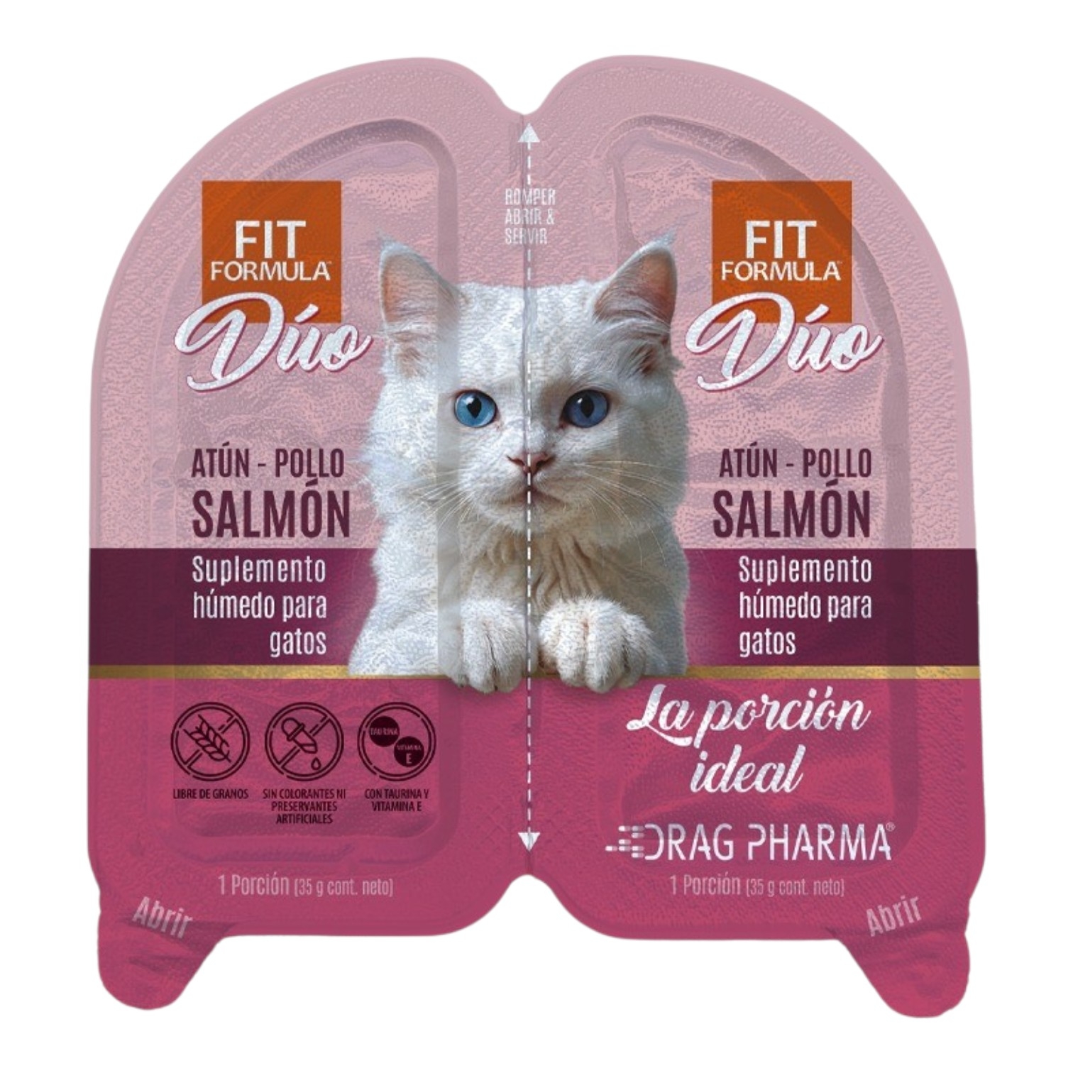 Suplemento Humedo Gato Fit Formula Duo Atun Pollo Salmon 70g Snack 1