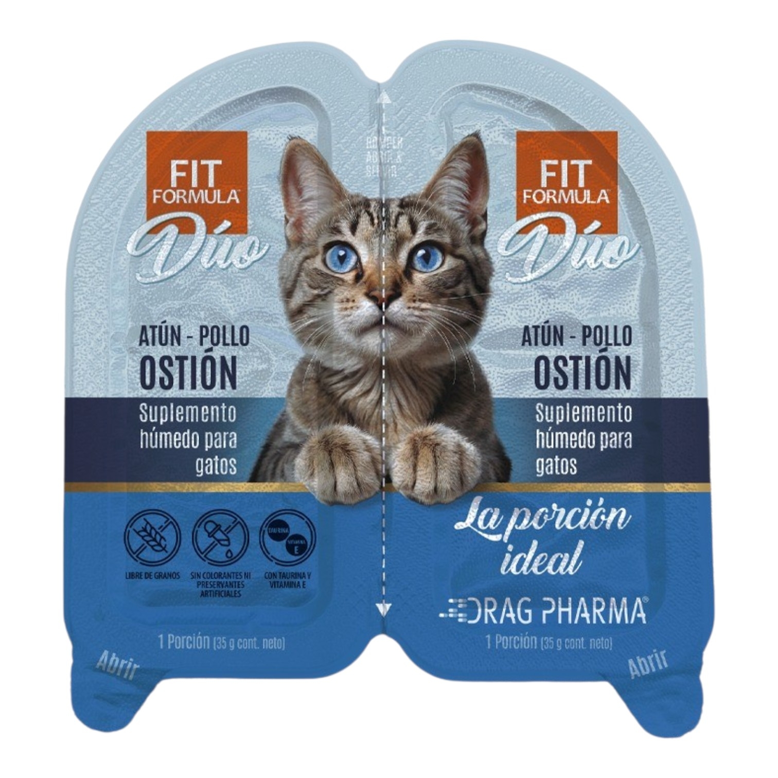 Suplemento Humedo Gato Fit Formula Duo Atun Pollo Ostion 70g Snack 1