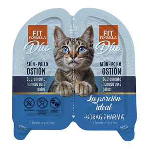 Suplemento Humedo Gato Fit Formula Duo Atun Pollo Ostion 70g Snack