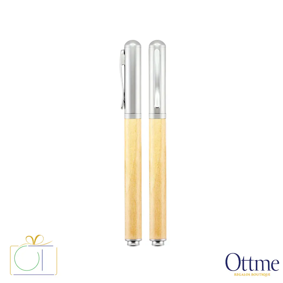 Roller Pen Bamboo y Metal Personalizable 1
