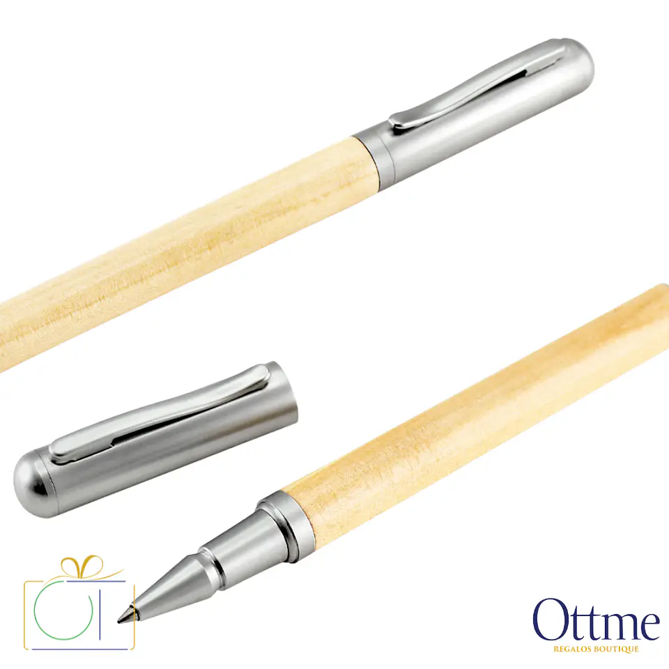 Roller Pen Bamboo y Metal Personalizable 2