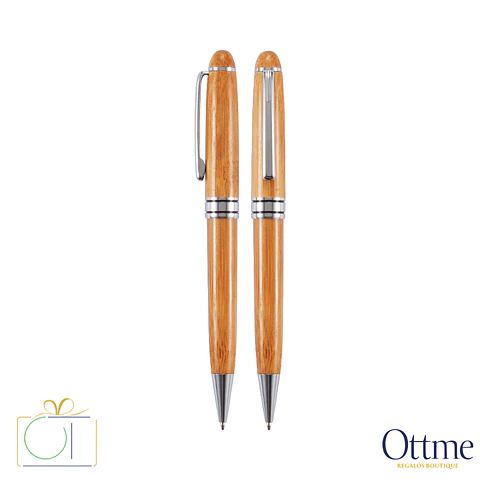 Set Bolígrafo Estuche Bamboo Personalizable