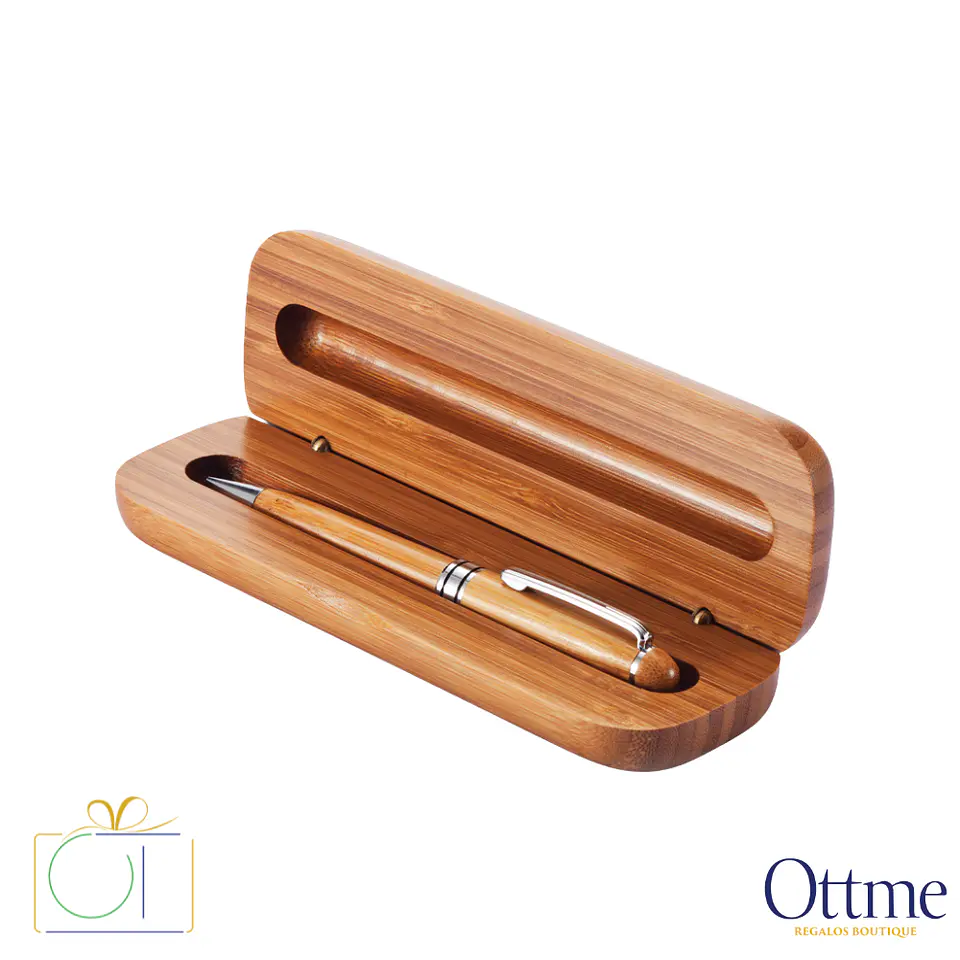 Set Bolígrafo Estuche Bamboo Personalizable 2