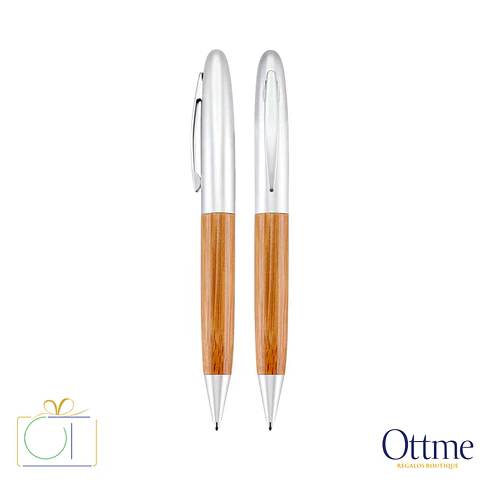Deluxe Bolígrafo Bamboo/Metal Personalizable