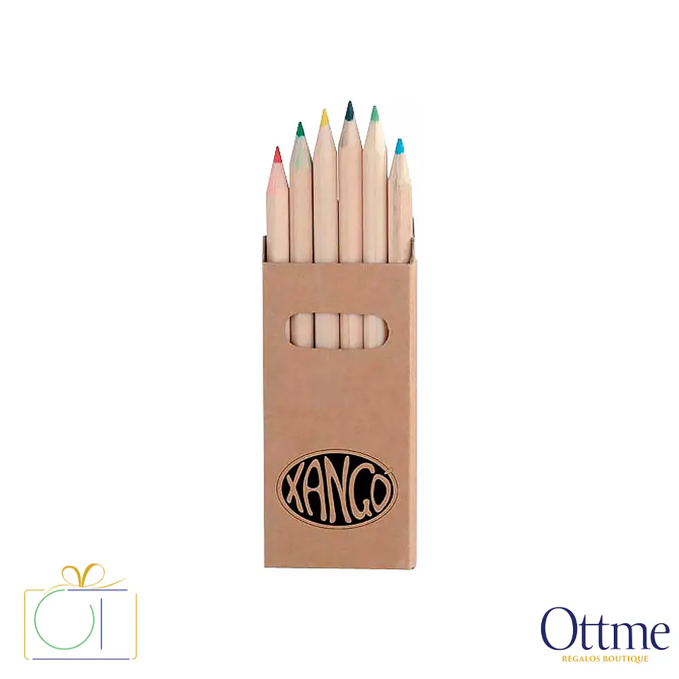 Set 6 Lápices de Colores Cortos Personalizable 1