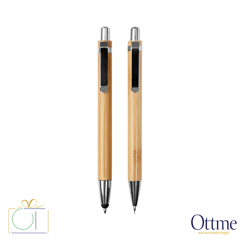 Set Bolígrafo y Lápiz Bambú NAGANO DUO Personalizable