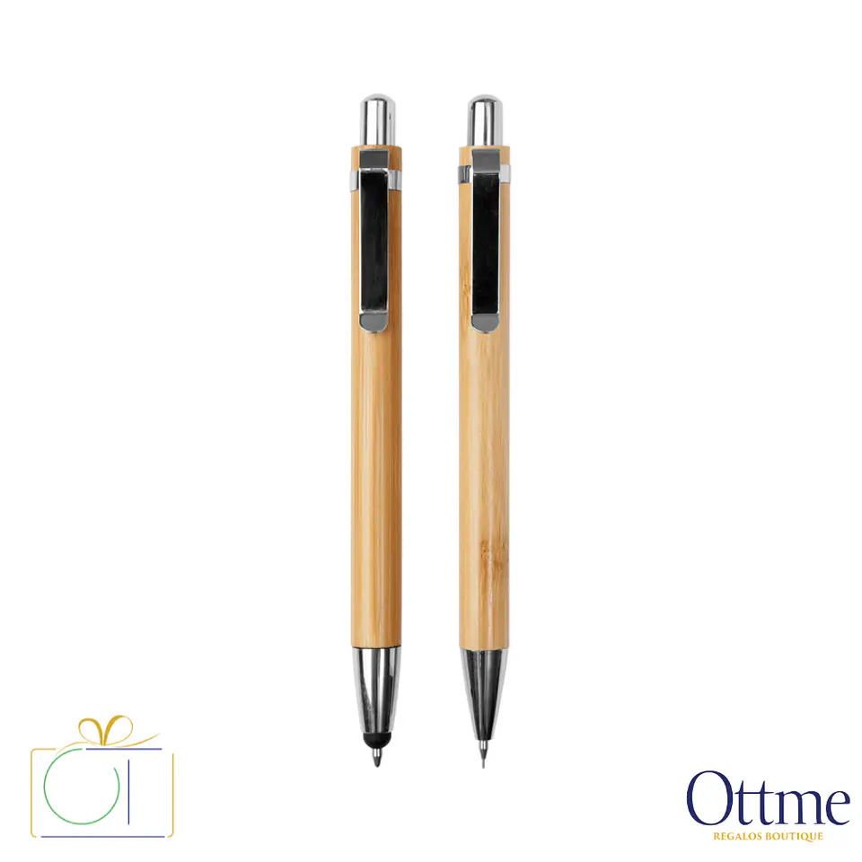 Set Bolígrafo y Lápiz Bambú NAGANO DUO Personalizable 1