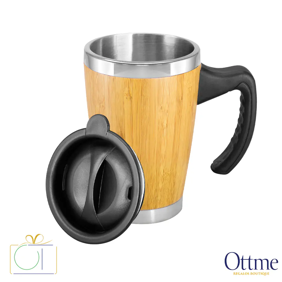 Mug de Bamboo con Asa Plástica 400cc Personalizable 2