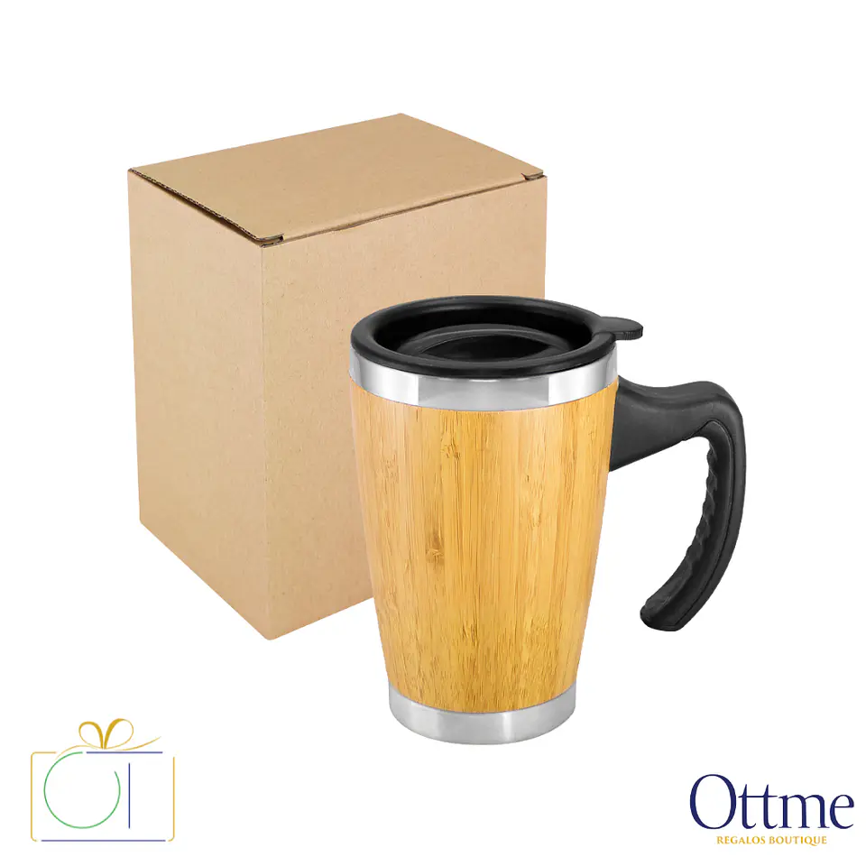 Mug de Bamboo con Asa Plástica 400cc Personalizable 3