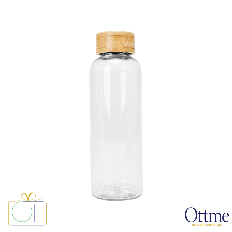 Botella PET Tapa Bamboo AINOA 550cc Personalizable 2